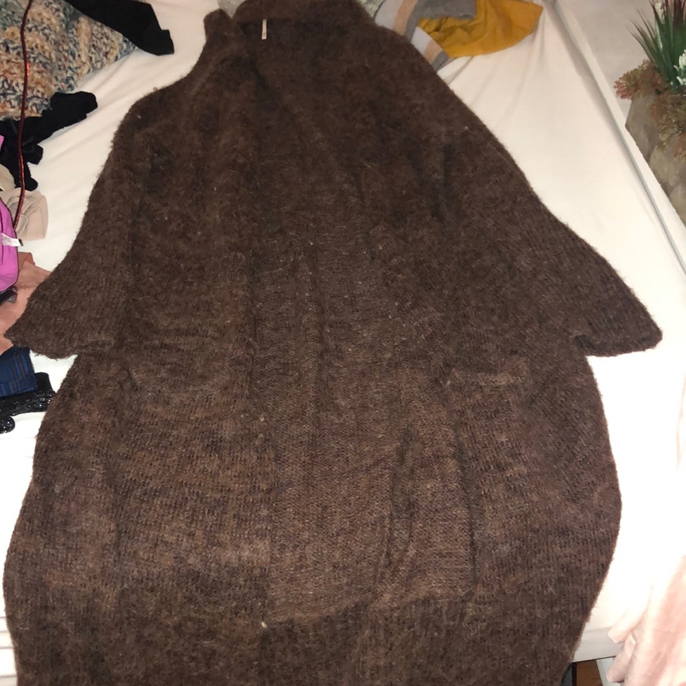 Brown free people cardigan